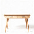 Wooden writing desk with two drawers in natural finish 120 x 60 x 75cm