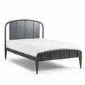 Metal bed frame with curved headboard in black finish 190 x 140 x 100cm