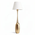 Gold table lamp with fabric shade and modern design 30 x 15 x 15cm