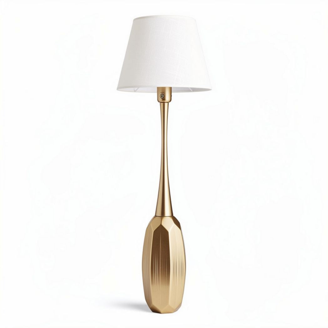 Gold table lamp with fabric shade and modern design 30 x 15 x 15cm