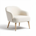 Fabric accent chair with wooden legs for living room or bedroom 80 x 75 x 75cm