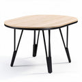 Wooden coffee table with black metal legs and modern design 120 x 75 x 75cm